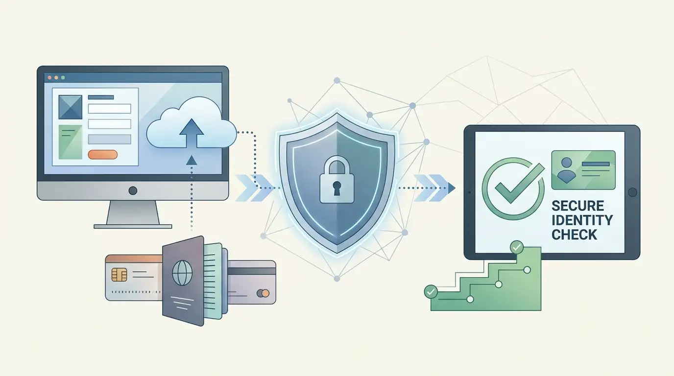 Conceptual illustration of identity documents and secure account verification