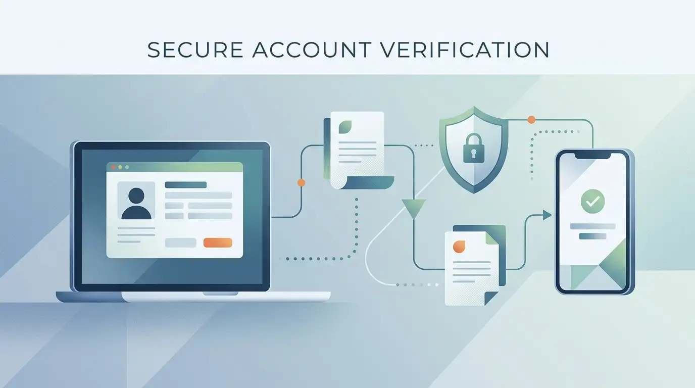 Conceptual illustration of secure online account verification